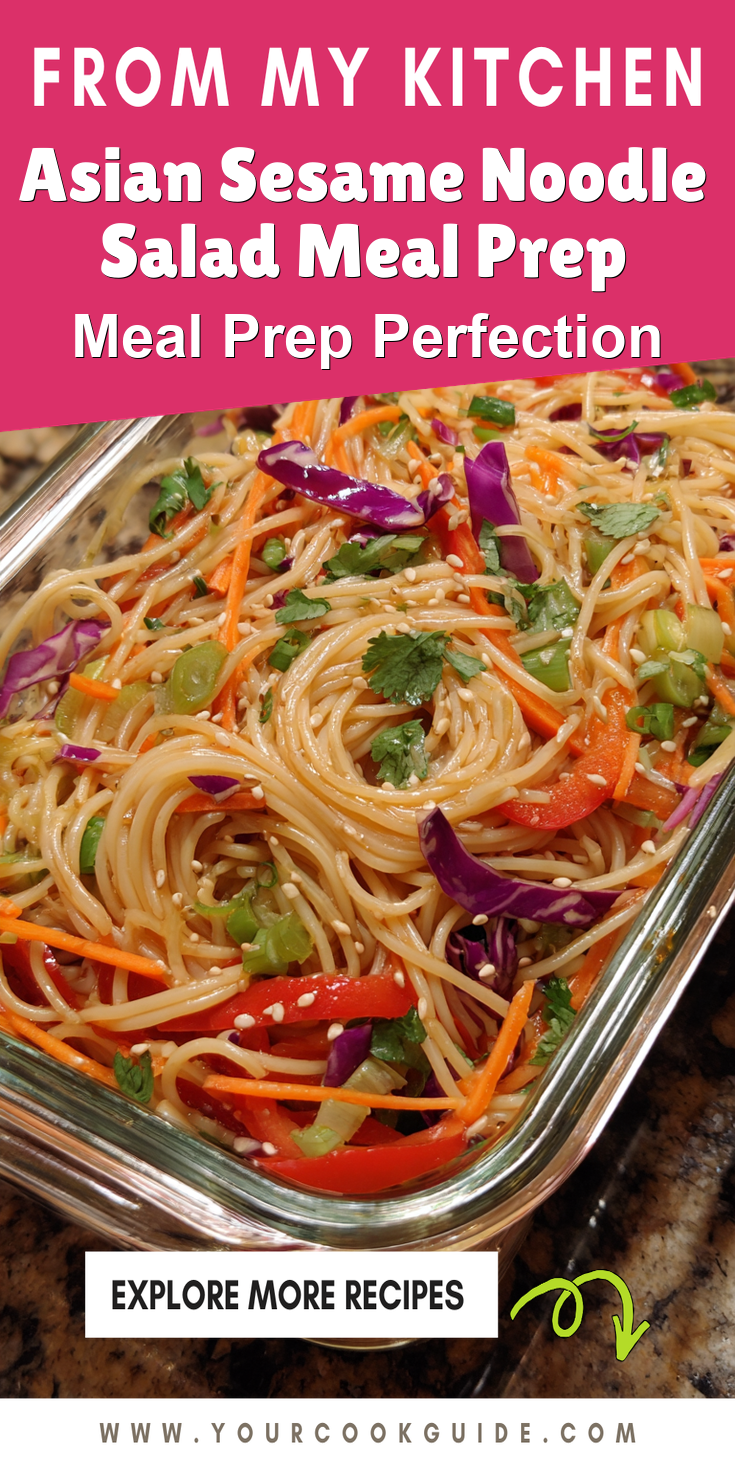 Asian Sesame Noodle Salad Meal Prep served warm with cozy spices