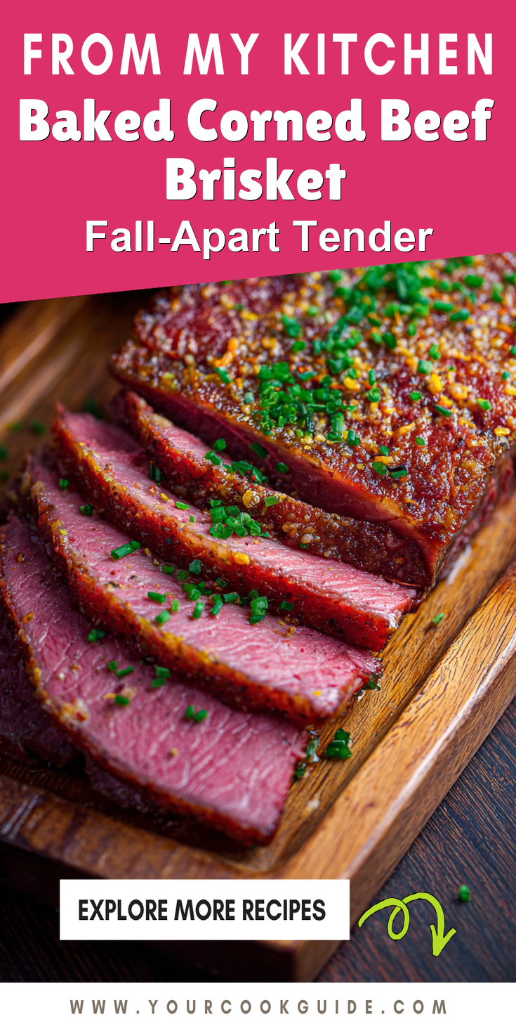 Baked Corned Beef Brisket served warm with cozy spices