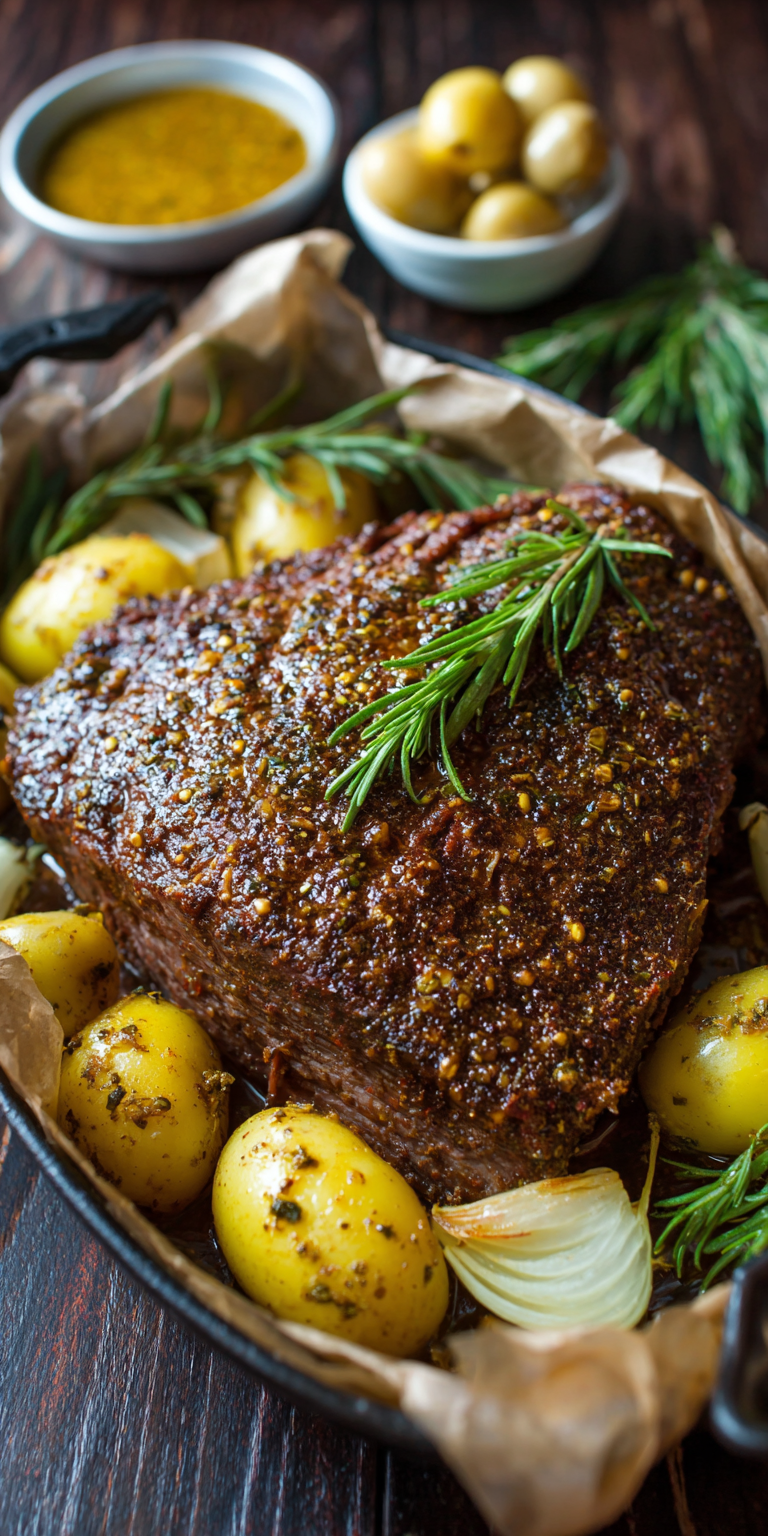 Baked Corned Beef in the Oven served warm with cozy spices