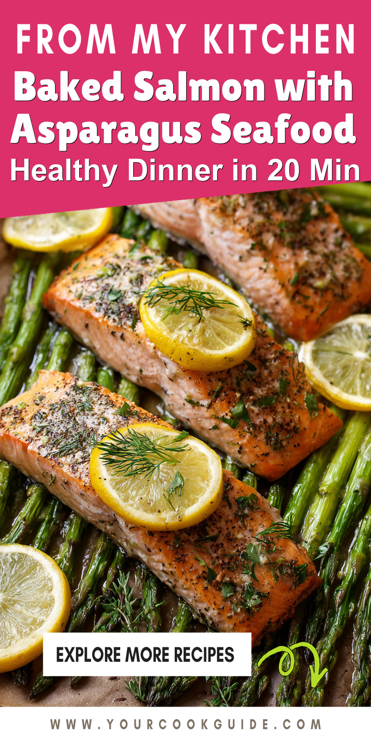 Baked Salmon with Asparagus Seafood served warm with cozy spices