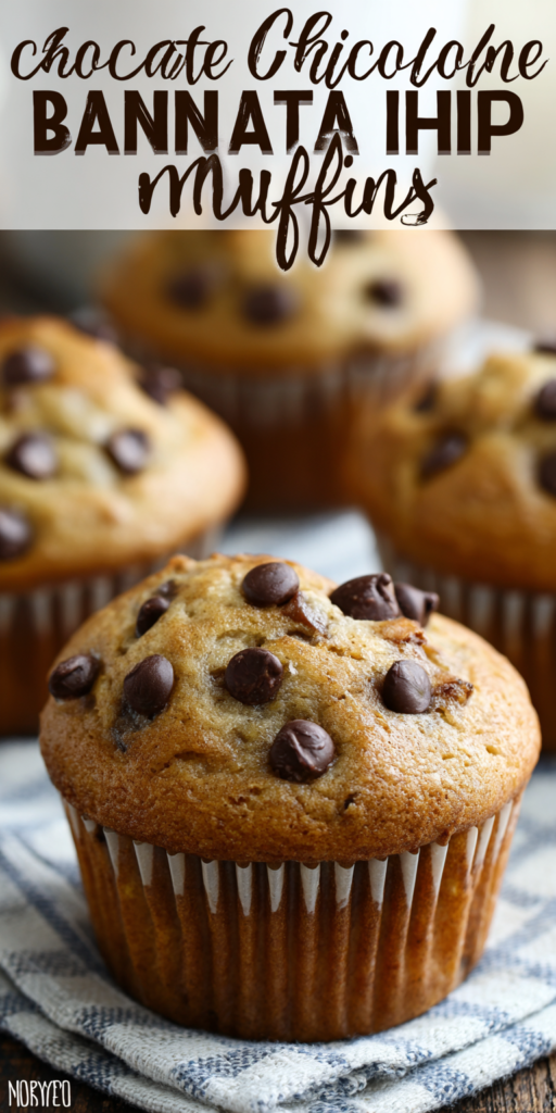 Bakery Style Chocolate Chip Banana Muffins Recipe