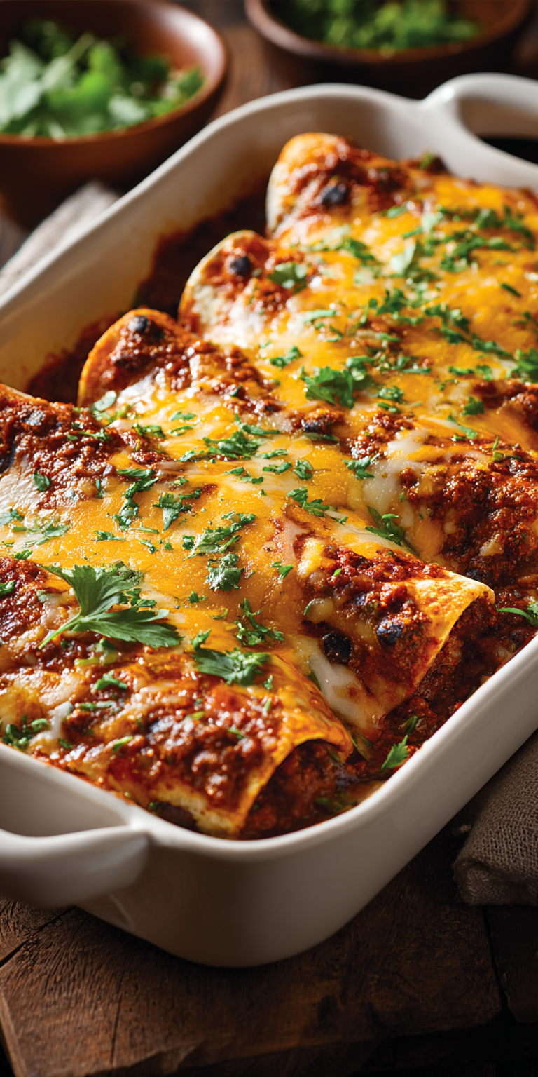 Beef Enchiladas Quick Dinner served warm with cozy spices