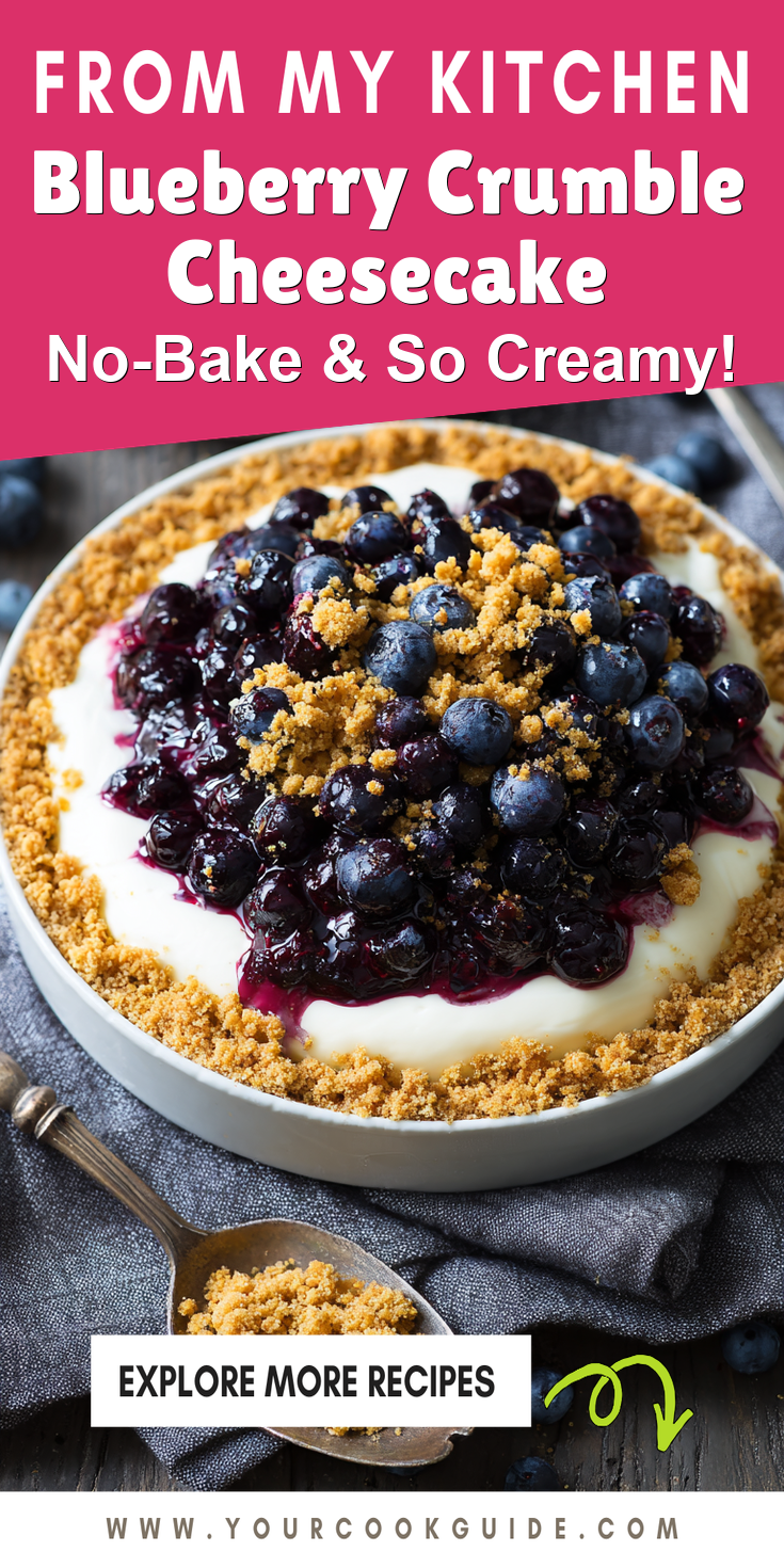 Blueberry Crumble Cheesecake served warm with cozy spices