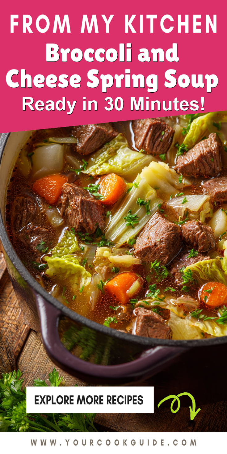 Broccoli and Cheese Spring Soup served warm with cozy spices