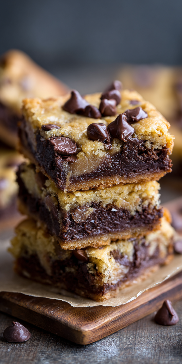 Brookie Bars Cookie Brownie Dessert served warm with cozy spices