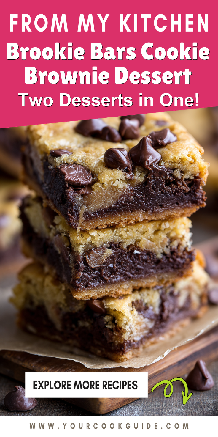 Brookie Bars Cookie Brownie Dessert served warm with cozy spices