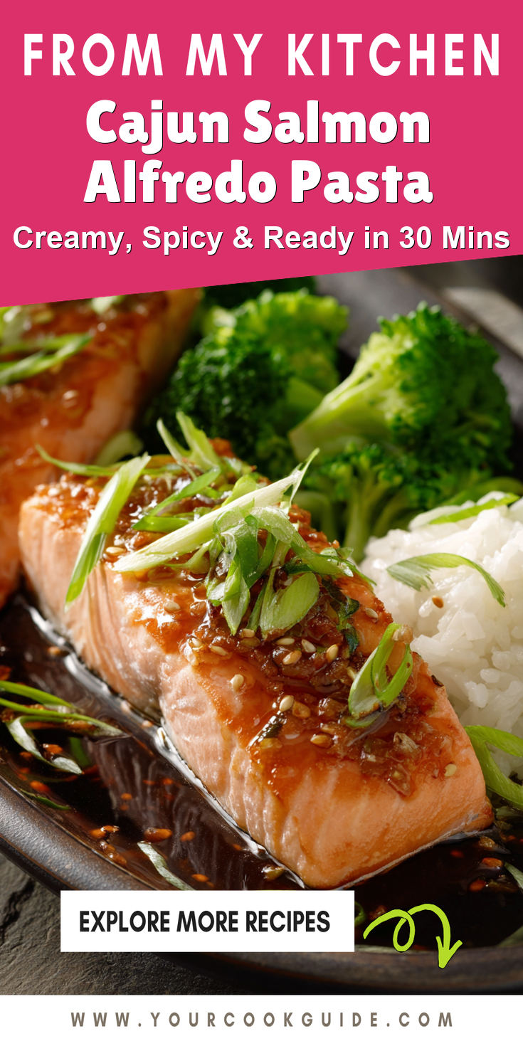 Cajun Salmon Alfredo Pasta served warm with cozy spices