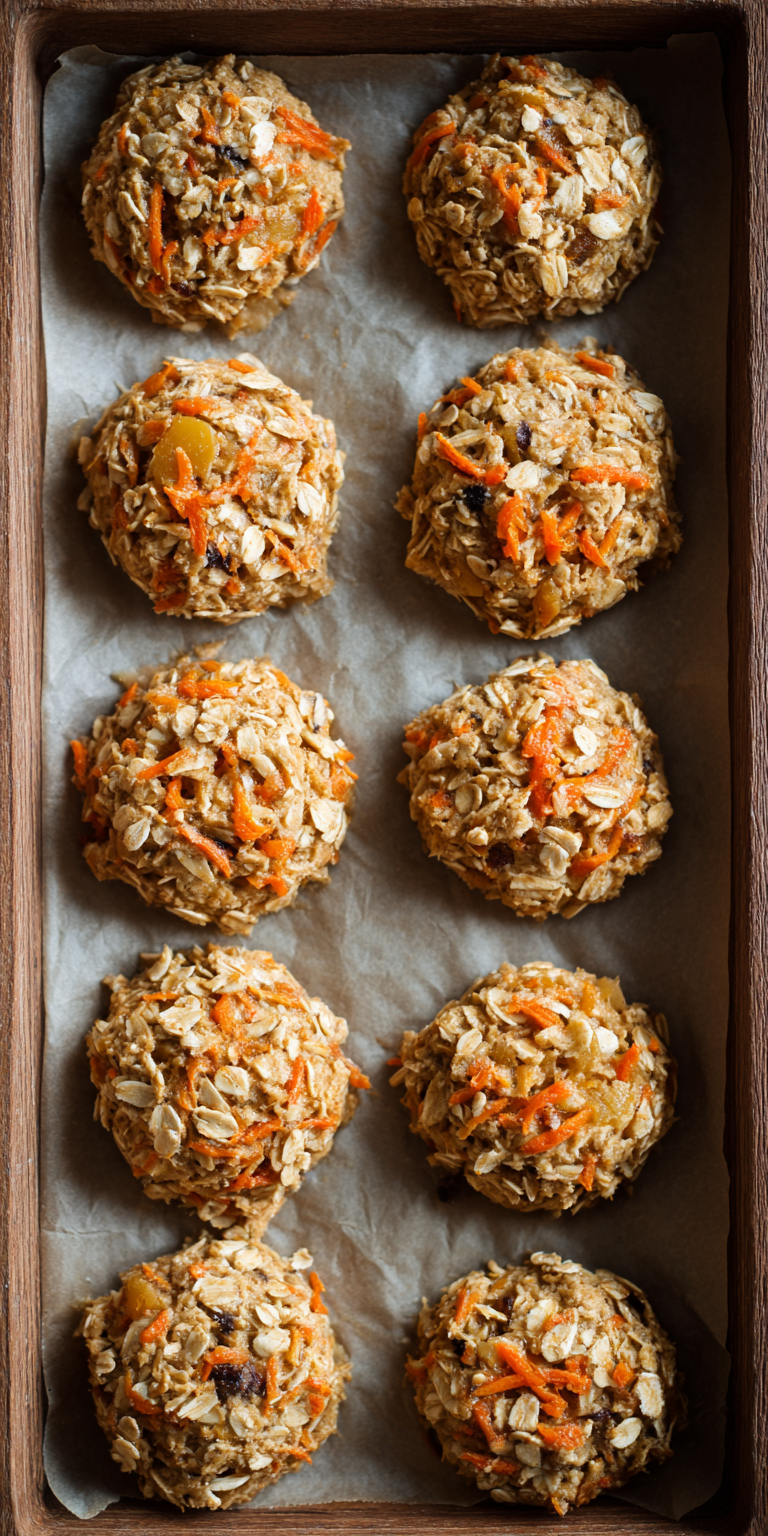 Carrot Cake Oatmeal Breakfast Cookies served warm with cozy spices