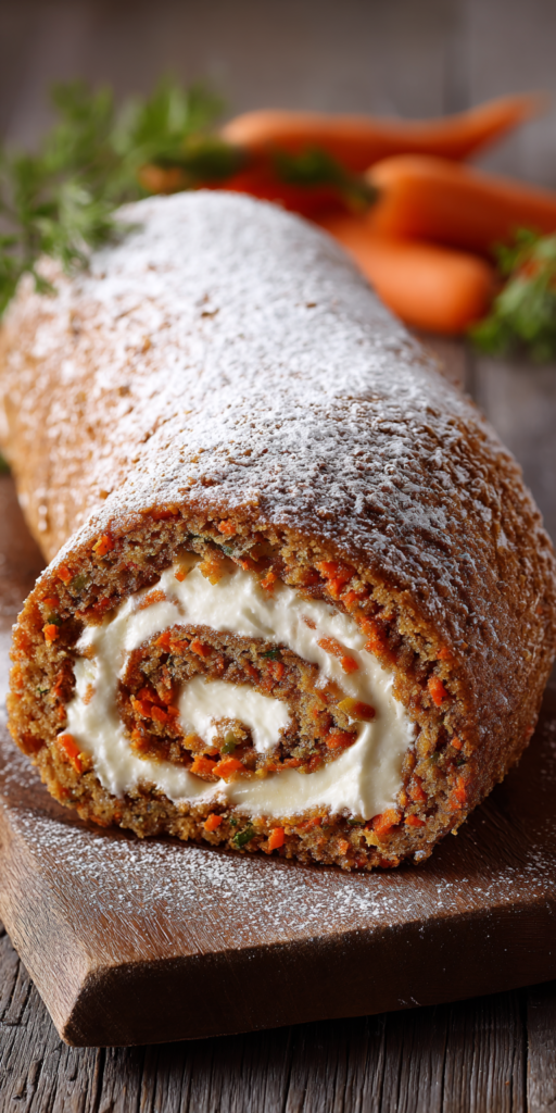 Carrot Cake Roll with Cream Cheese Filling Recipe