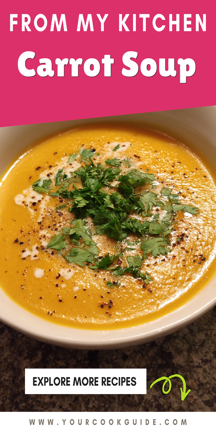 Carrot Soup served warm with cozy spices