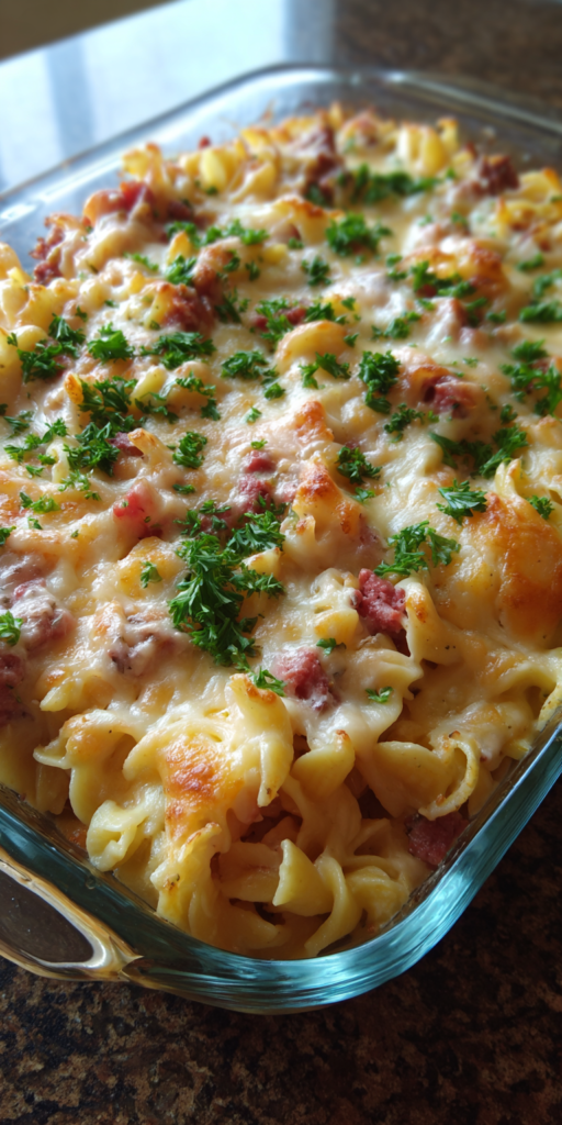 Cheesy Corned Beef Casserole Bake Recipe