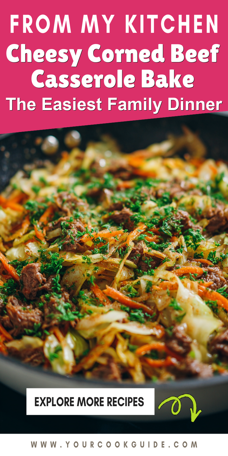 Cheesy Corned Beef Casserole Bake served warm with cozy spices