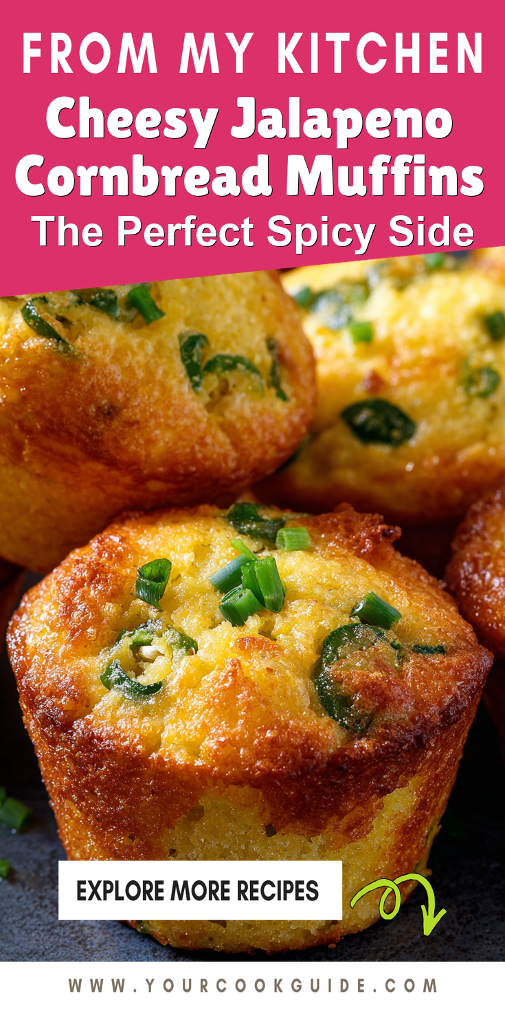 Cheesy Jalapeno Cornbread Muffins served warm with gentle spices and a cozy aroma