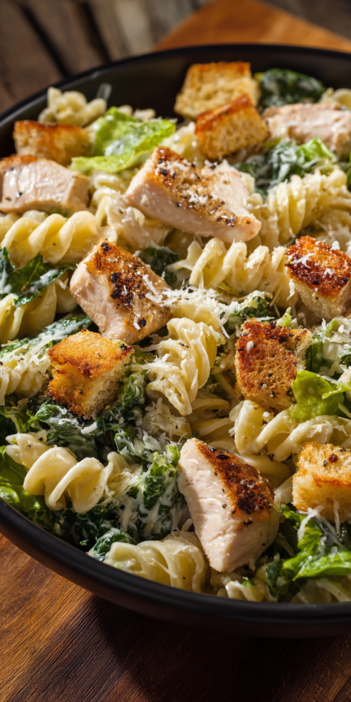 Chicken Caesar Pasta Salad Healthy Lunch Recipe