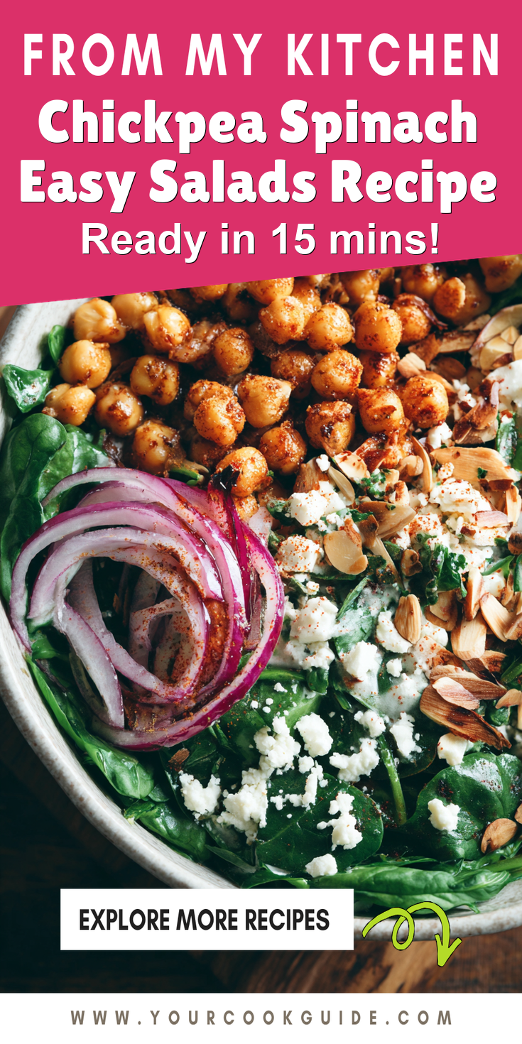 Chickpea Spinach Easy Salads Recipe served warm with gentle spices and a cozy aroma
