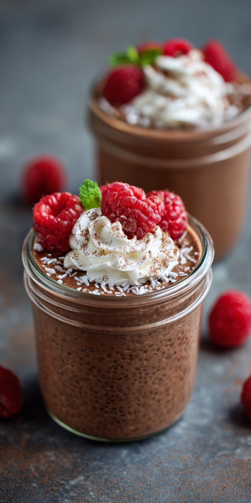 Chocolate Chia Pudding High Protein Snacks Recipe