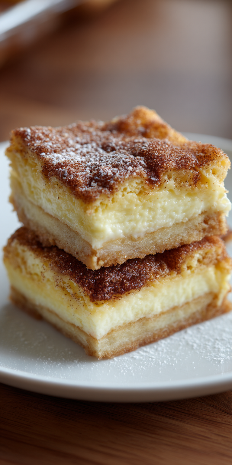 Churro Cheesecake Bars Dessert served warm with cozy spices