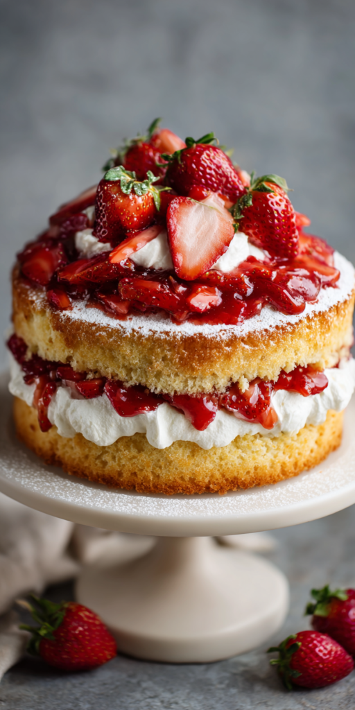 Classic Biscuit Strawberry Shortcake Cake Recipe