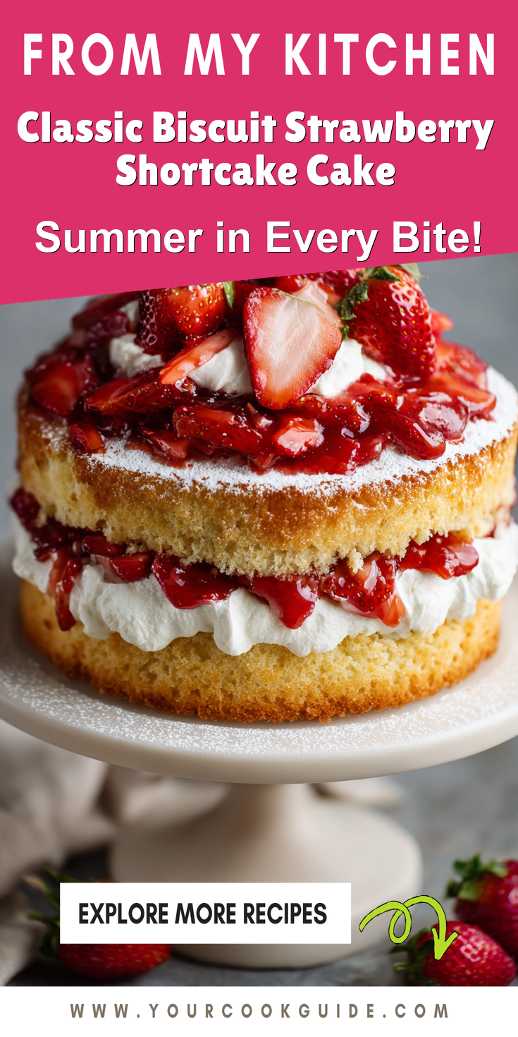 Classic Biscuit Strawberry Shortcake Cake served warm with cozy spices