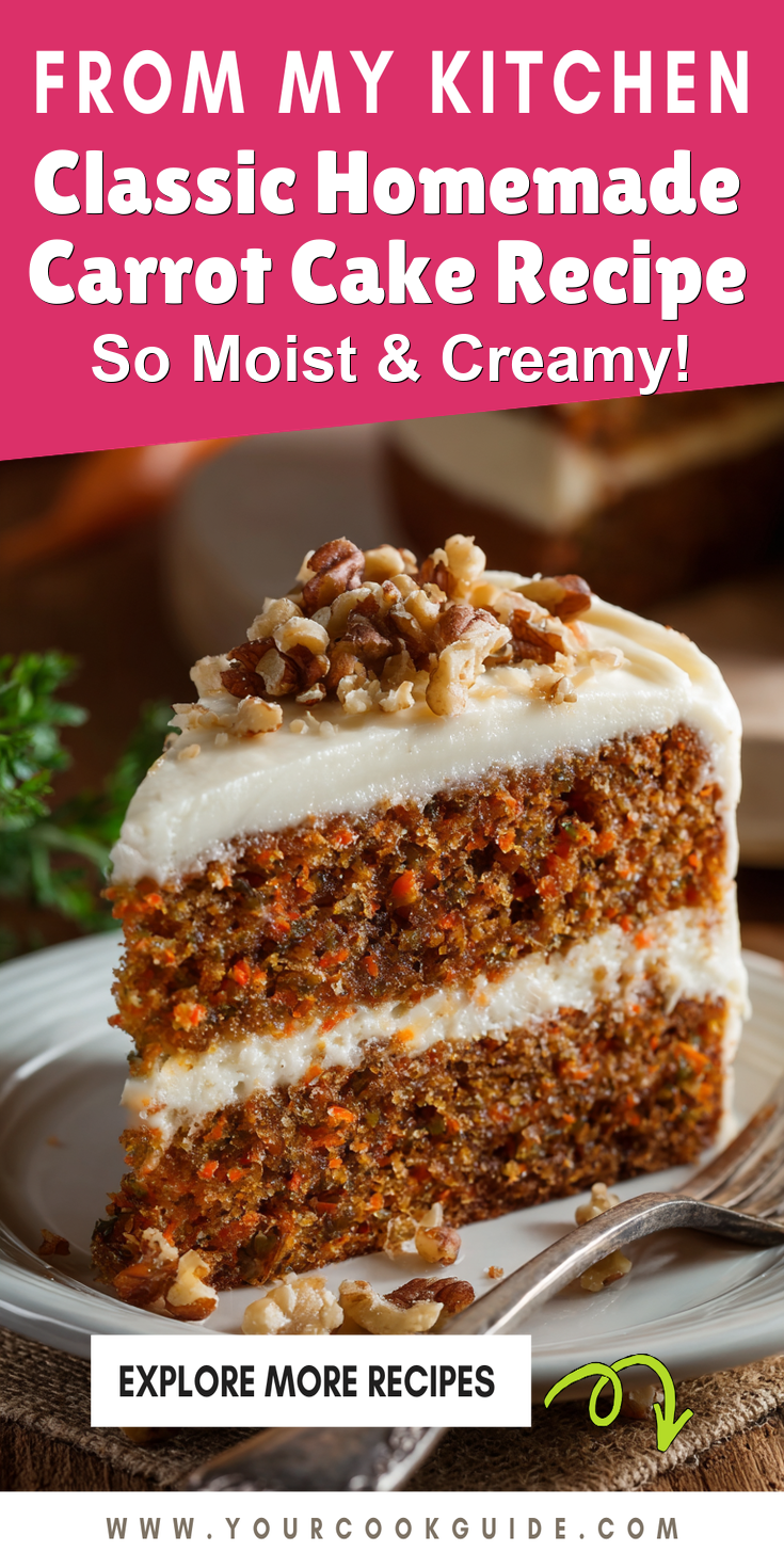 Classic Homemade Carrot Cake Recipe served warm with cozy spices