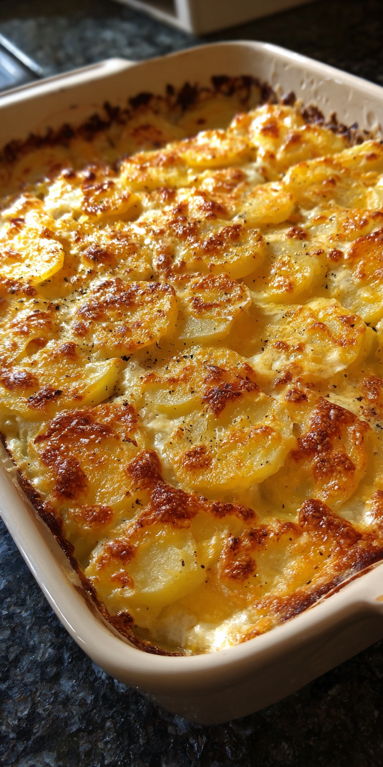 Classic Homemade Scalloped Potatoes served warm with cozy spices