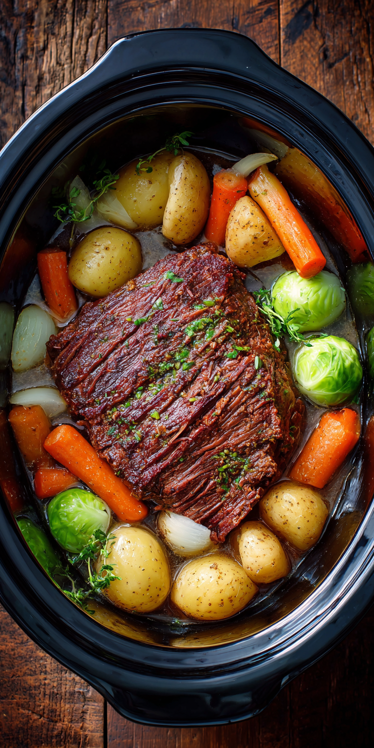 Classic Slow Cooker Corned Beef and Cabbage served warm with cozy spices