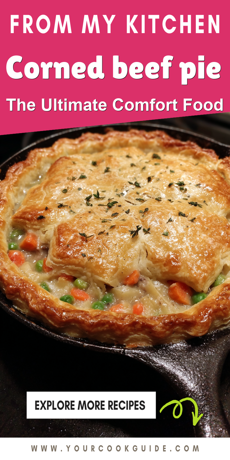 Corned beef pie served warm with cozy spices
