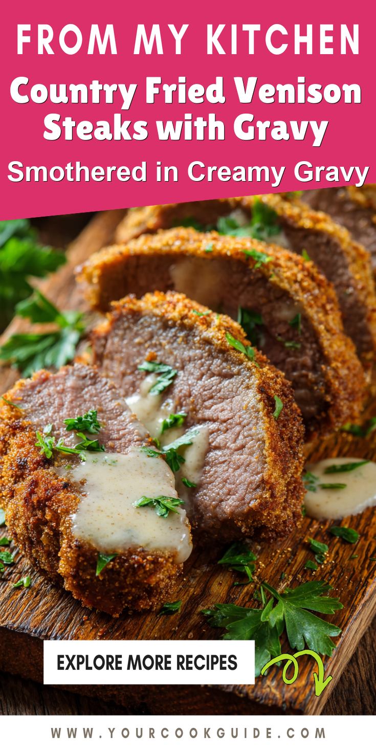Country Fried Venison Steaks with Gravy served warm with cozy spices