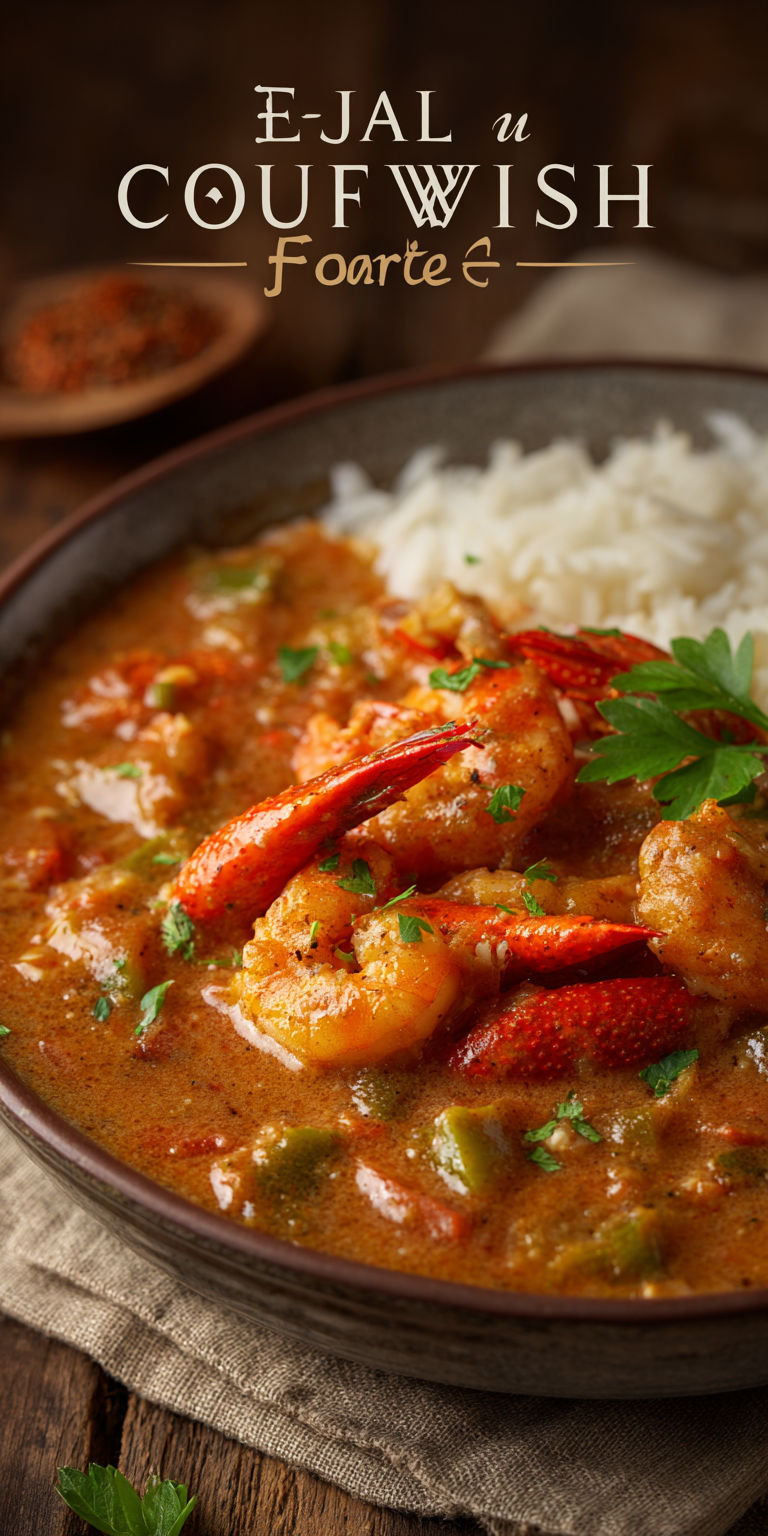 Crawfish Etouffee Cajun Seafood served warm with cozy spices