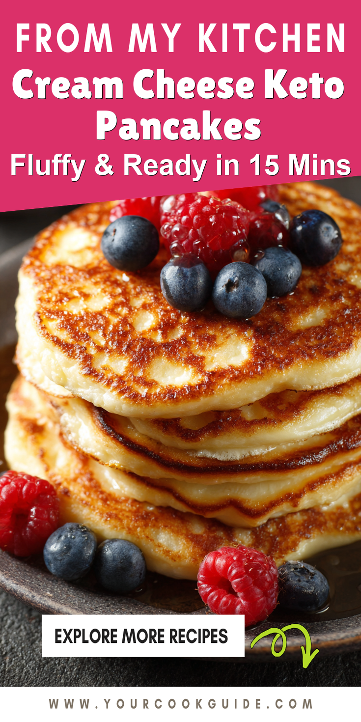 Cream Cheese Keto Pancakes served warm with cozy spices