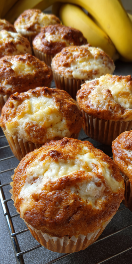 Cream Cheese Swirled Banana Muffins Recipe