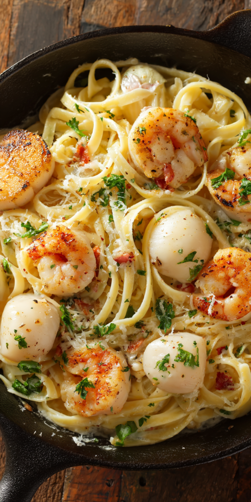 Creamy Alfredo Seafood Pasta Recipe