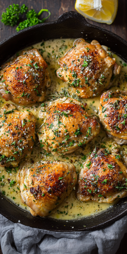 Creamy Garlic Butter Easy Chicken Thighs Recipe