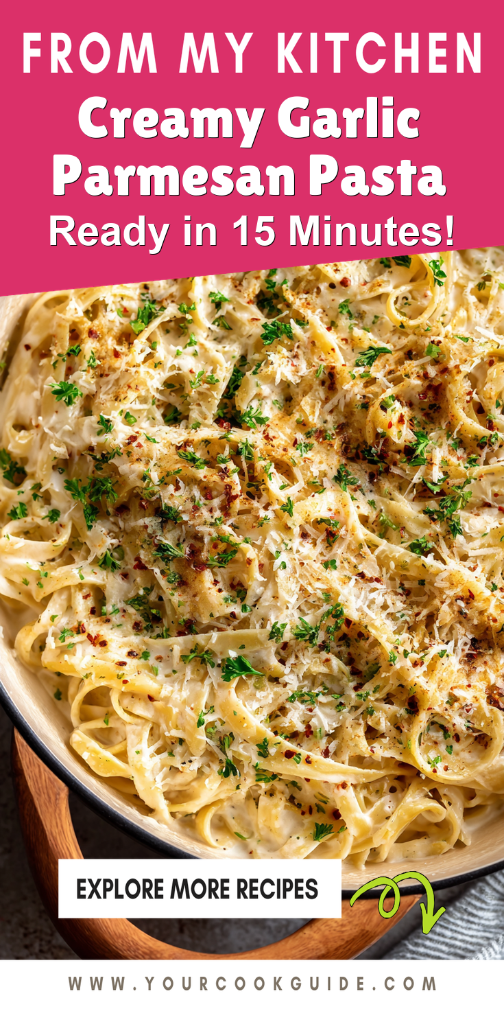 Creamy Garlic Parmesan Pasta served warm with cozy spices