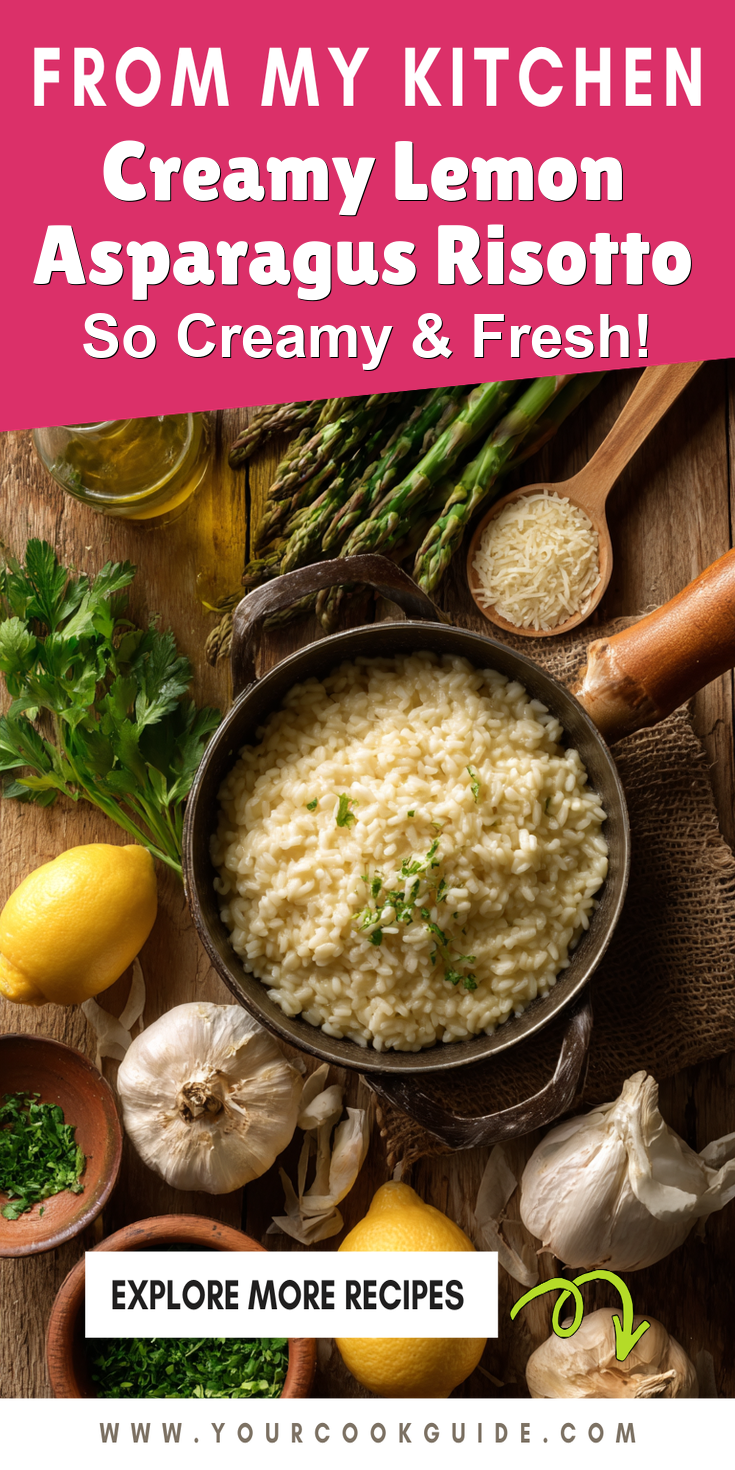 Creamy Lemon Asparagus Risotto served warm with cozy spices