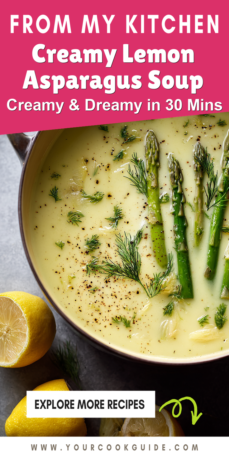 Creamy Lemon Asparagus Soup served warm with cozy spices