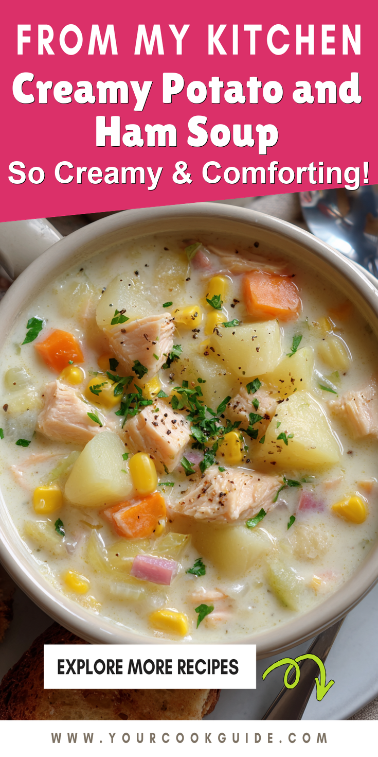 Creamy Potato and Ham Soup served warm with cozy spices