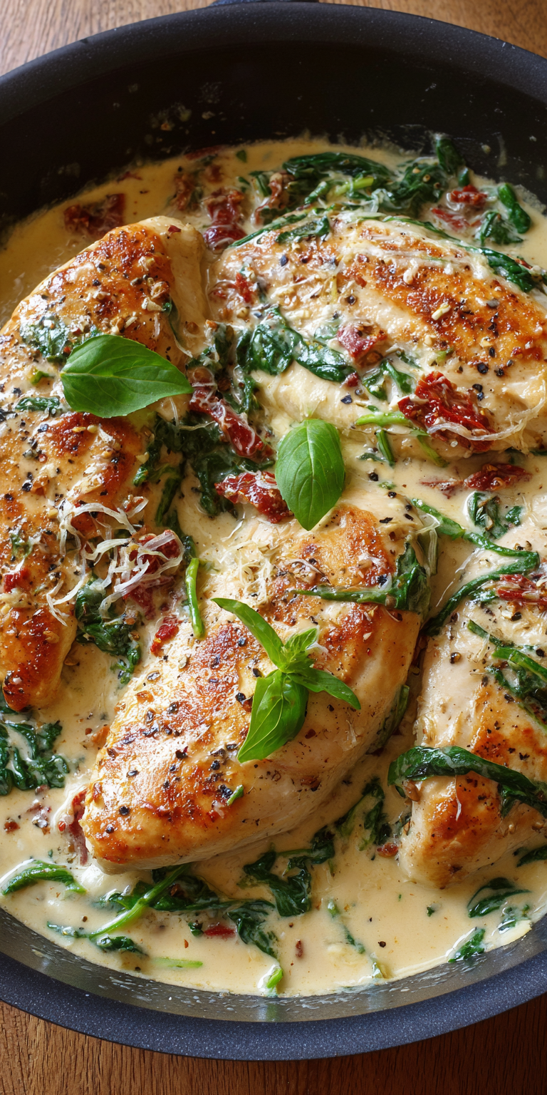 Creamy Tuscan Chicken High Protein Dinner served warm with cozy spices