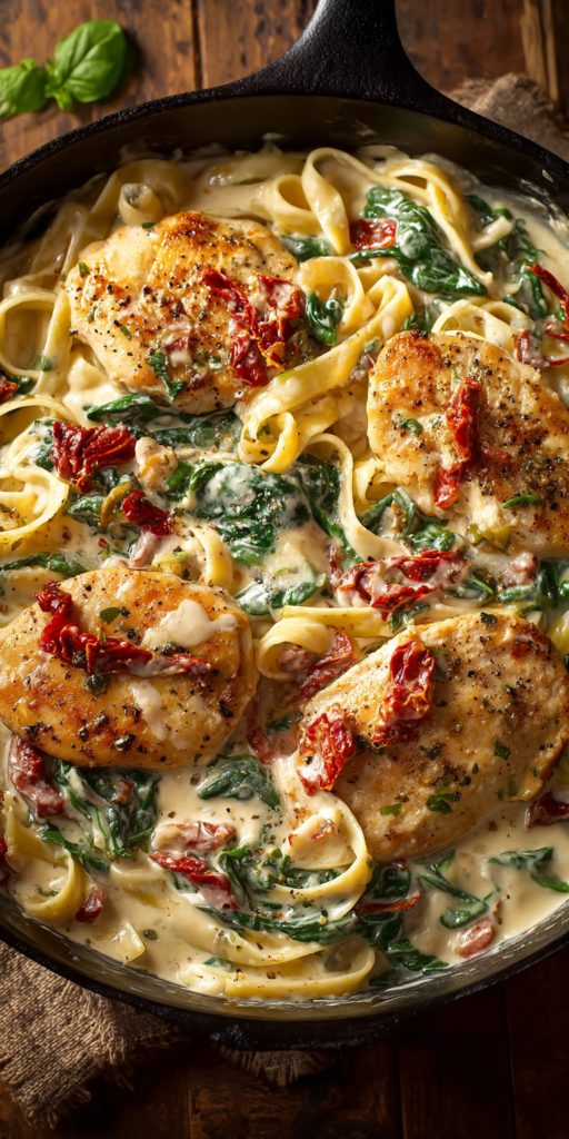 Creamy Tuscan Chicken Pasta Recipe