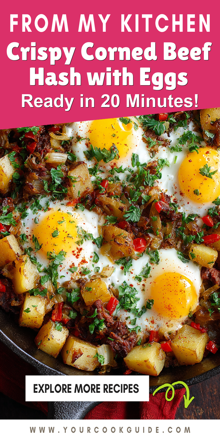 Crispy Corned Beef Hash with Eggs served warm with cozy spices