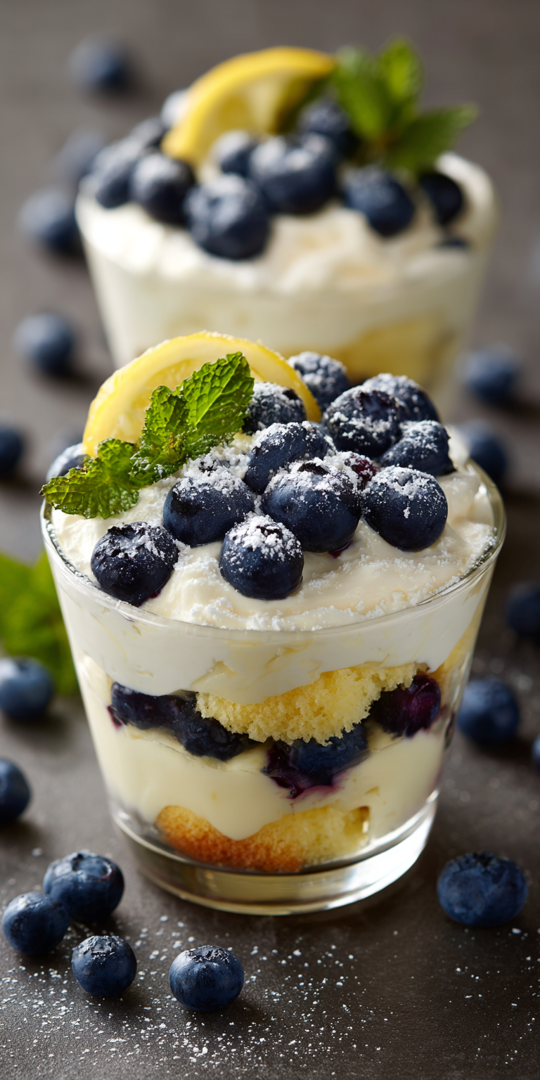 Easy Lemon Blueberry Trifle (video) served warm with cozy spices