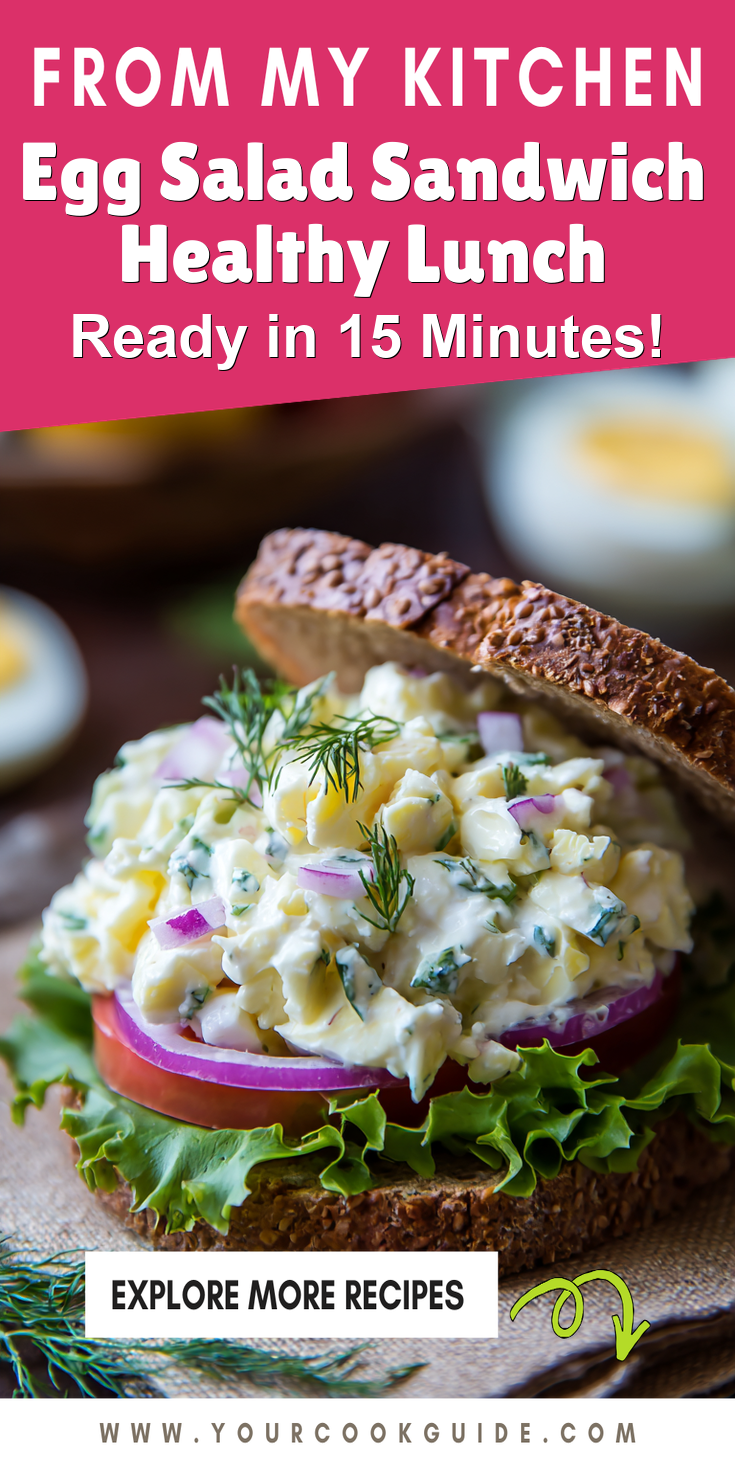 Egg Salad Sandwich Healthy Lunch served warm with cozy spices