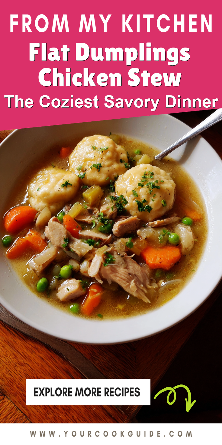 Flat Dumplings Chicken Stew served warm with cozy spices