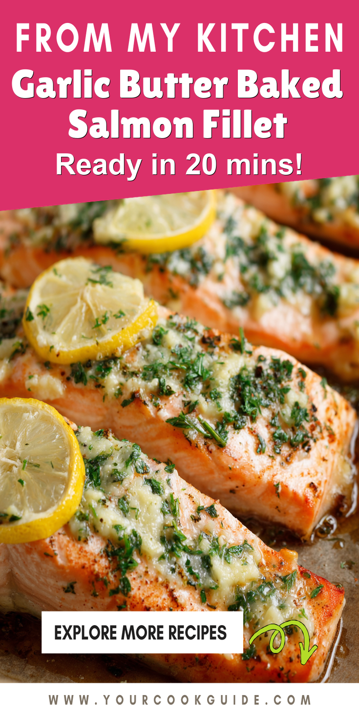 Garlic Butter Baked Salmon Fillet served warm with cozy spices