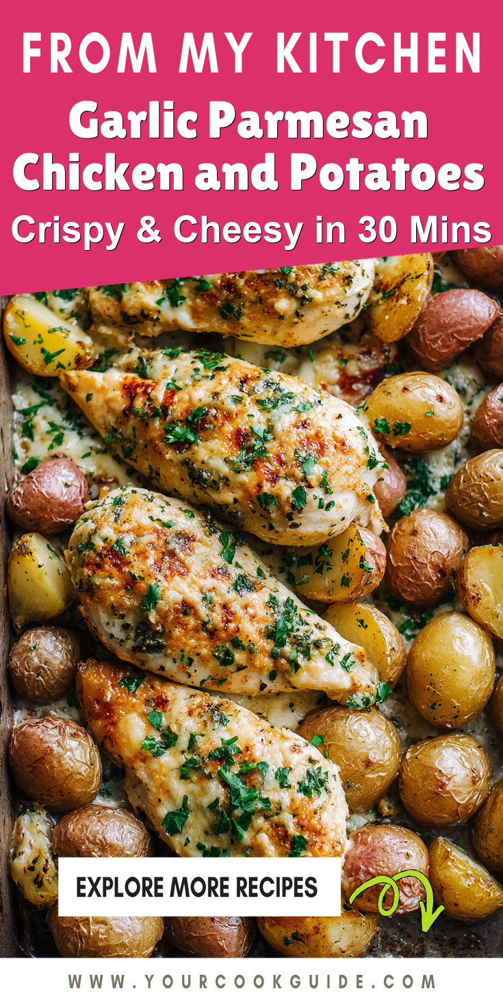 Garlic Parmesan Chicken and Potatoes served warm with cozy spices