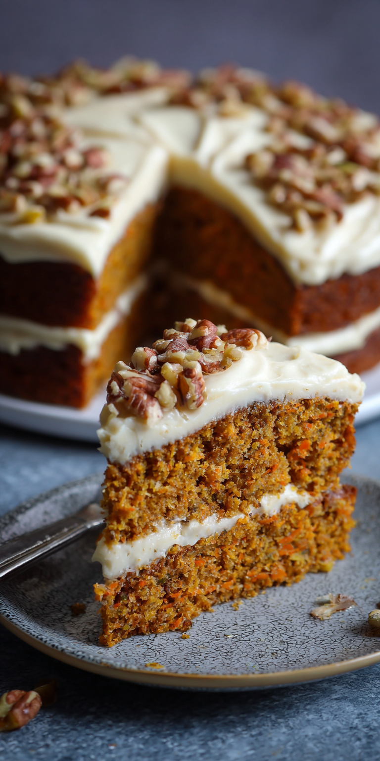 Gluten Free Almond Flour Carrot Cake served warm with cozy spices