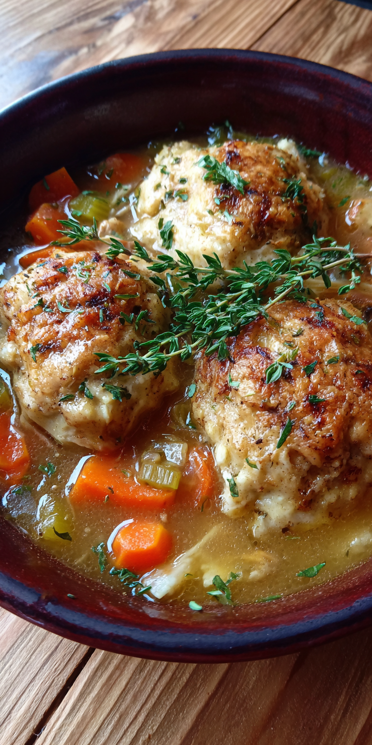 Gluten Free Chicken And Dumplings served warm with cozy spices