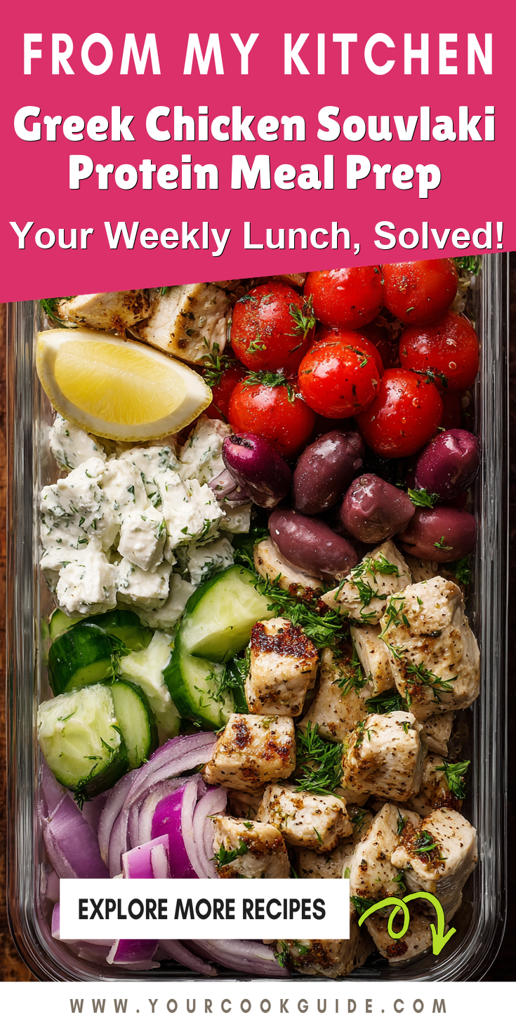 Greek Chicken Souvlaki Protein Meal Prep served warm with cozy spices