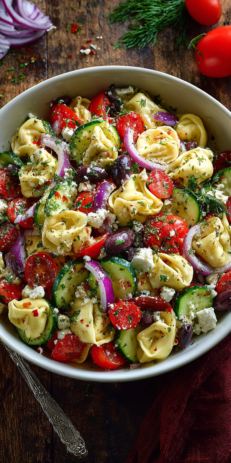 Greek Tortellini Salad 30 Minute Meals served warm with cozy spices