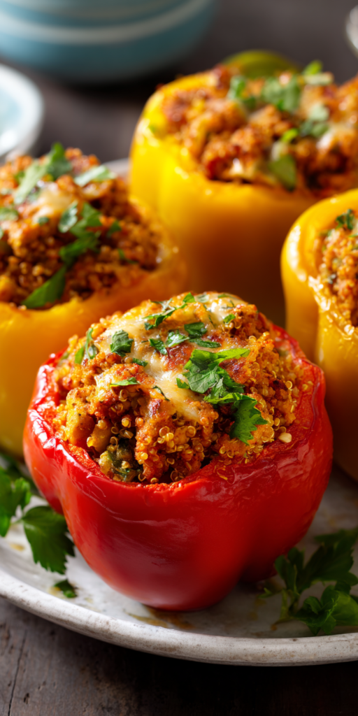 Ground Turkey Stuffed Peppers High Protein Recipe